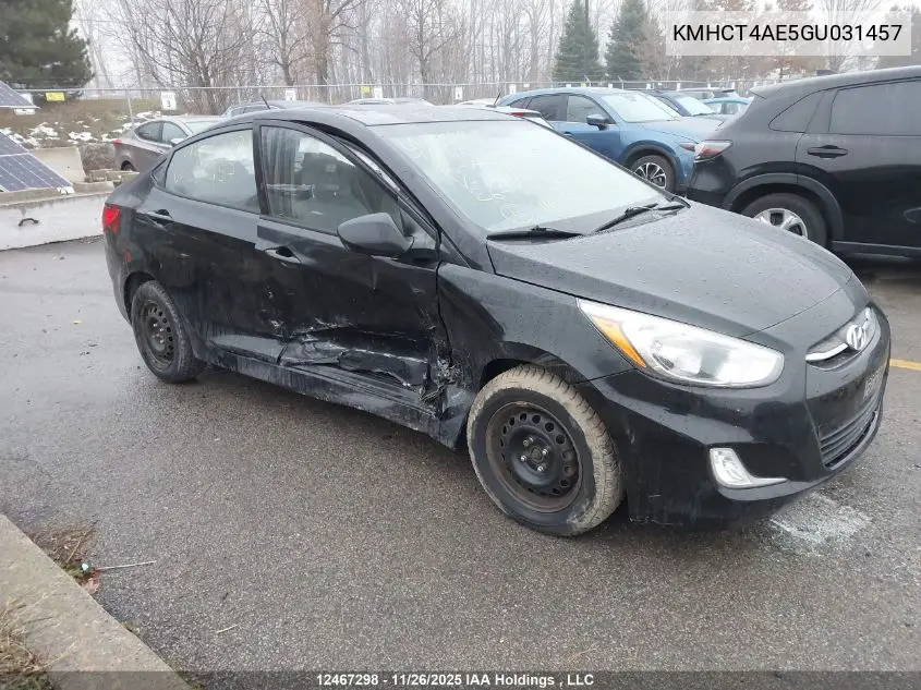 KMHCT4AE5GU031457 2016 Hyundai Accent Se