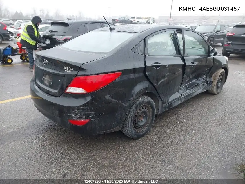 KMHCT4AE5GU031457 2016 Hyundai Accent Se