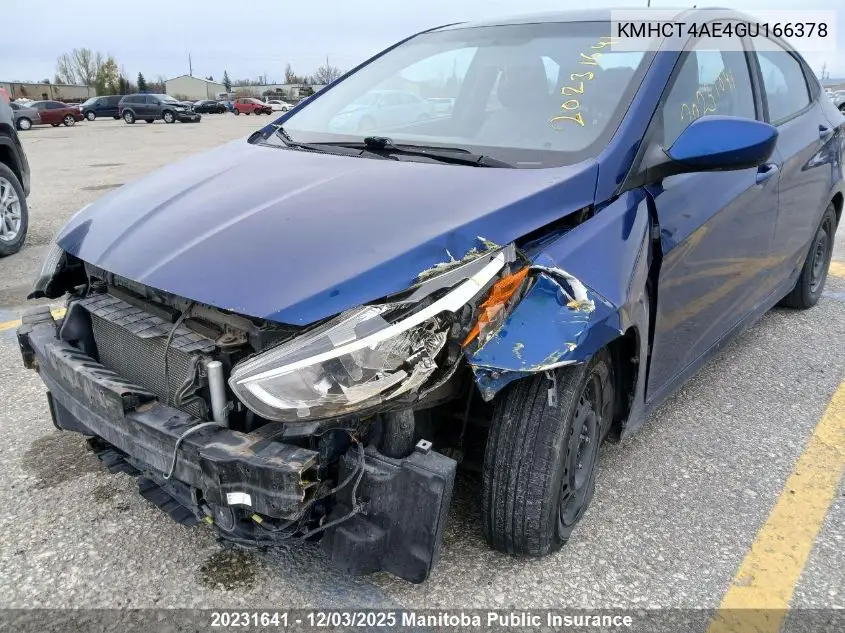 KMHCT4AE4GU166378 2016 Hyundai Accent Gl