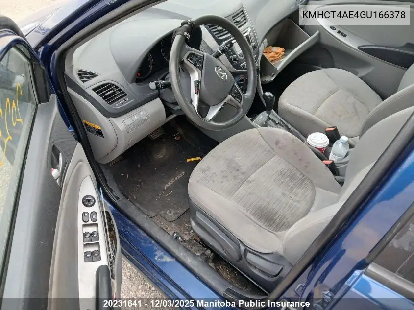 KMHCT4AE4GU166378 2016 Hyundai Accent Gl