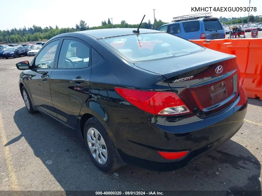 KMHCT4AEXGU093078 2016 Hyundai Accent Se