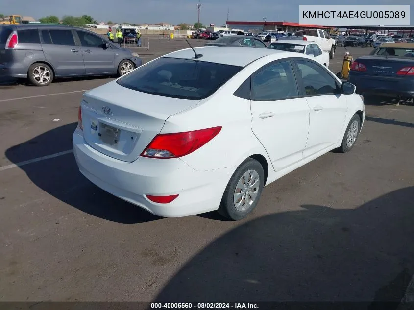 KMHCT4AE4GU005089 2016 Hyundai Accent Se