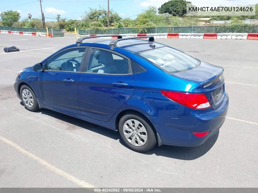 2016 Hyundai Accent Se VIN: KMHCT4AE7GU124626 Lot: 40242862