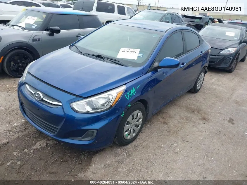 KMHCT4AE8GU140981 2016 Hyundai Accent Se