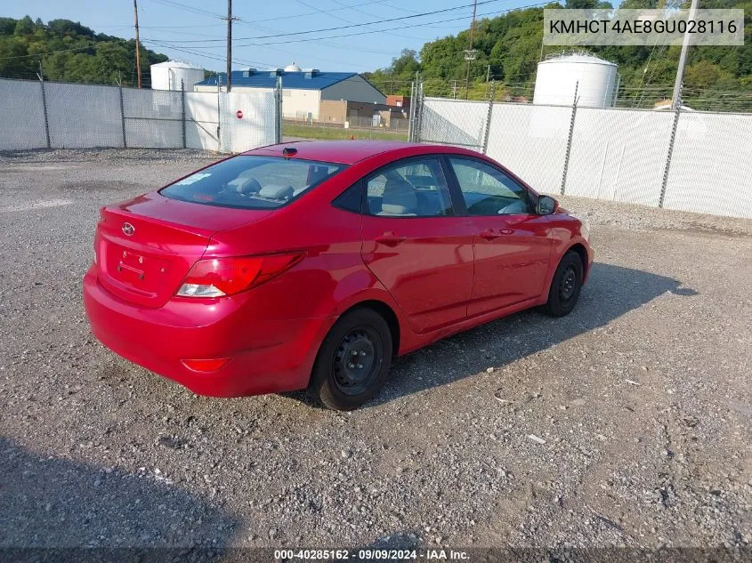 KMHCT4AE8GU028116 2016 Hyundai Accent Se