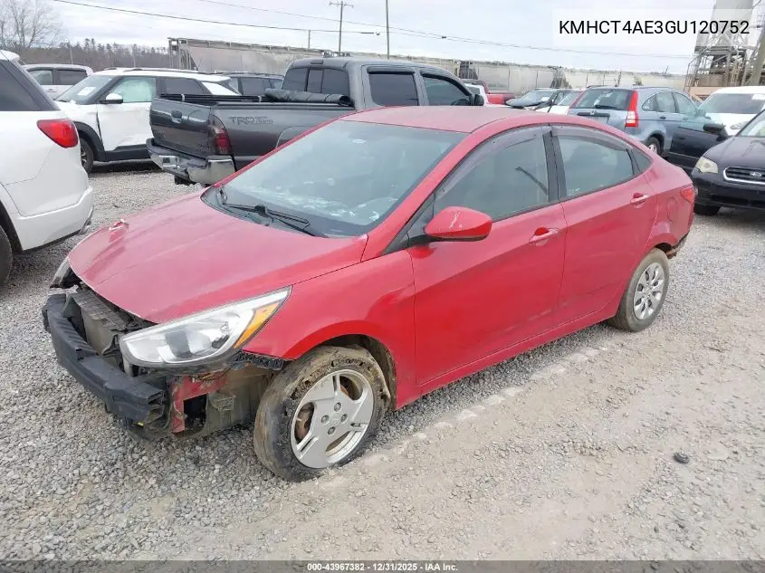 KMHCT4AE3GU120752 2016 Hyundai Accent Se