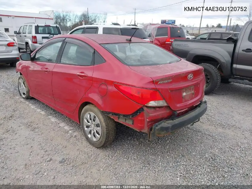 KMHCT4AE3GU120752 2016 Hyundai Accent Se