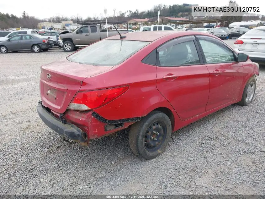 KMHCT4AE3GU120752 2016 Hyundai Accent Se