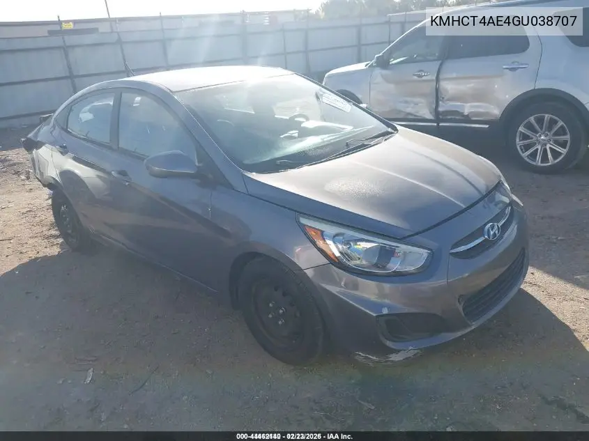 KMHCT4AE4GU038707 2016 Hyundai Accent Se