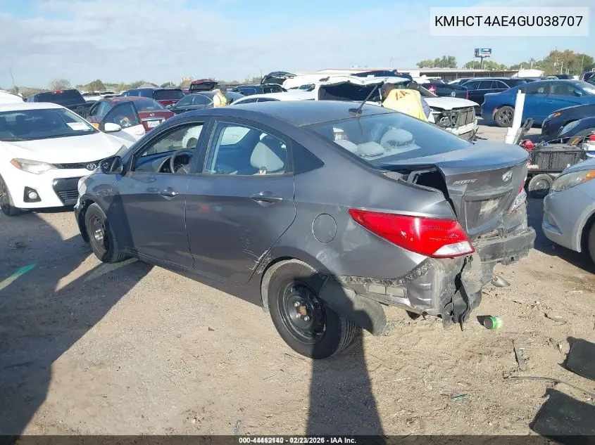 KMHCT4AE4GU038707 2016 Hyundai Accent Se