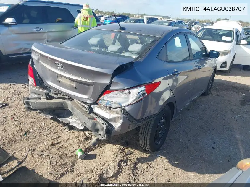 KMHCT4AE4GU038707 2016 Hyundai Accent Se