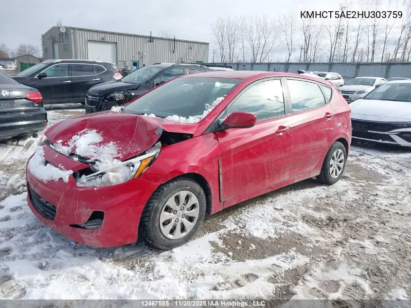KMHCT5AE2HU303759 2017 Hyundai Accent Gl