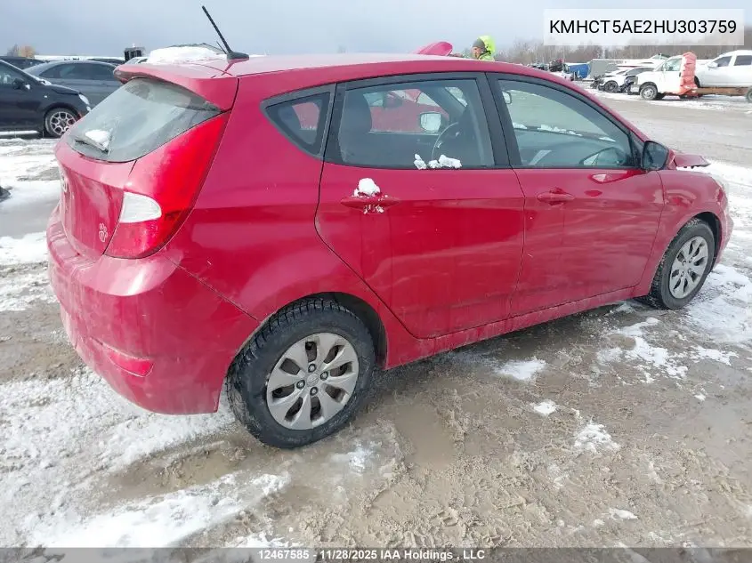 KMHCT5AE2HU303759 2017 Hyundai Accent Gl