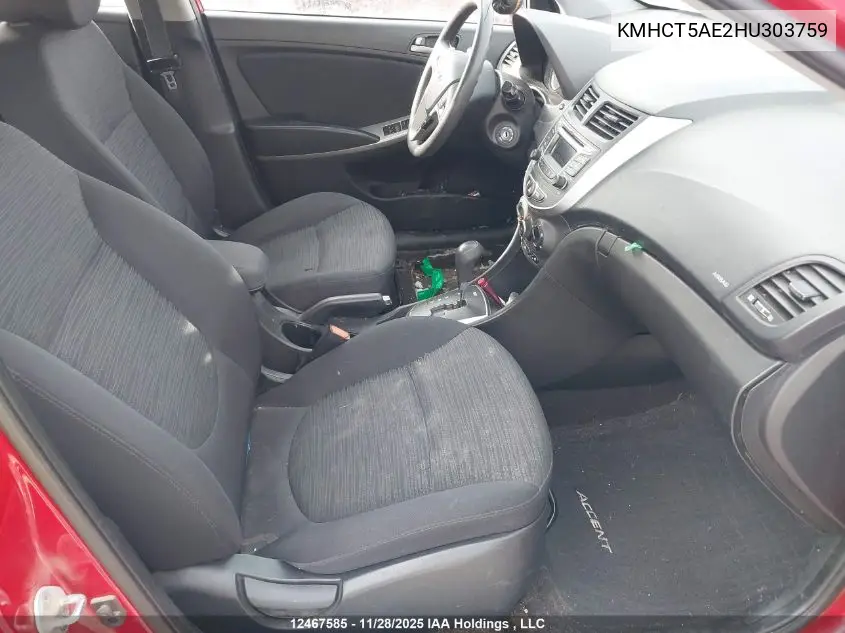 KMHCT5AE2HU303759 2017 Hyundai Accent Gl