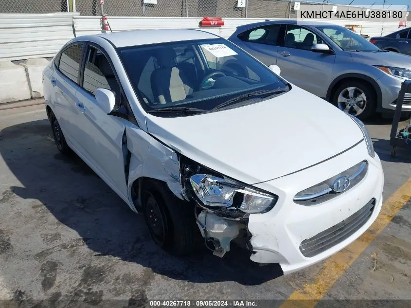 2017 Hyundai Accent Se VIN: KMHCT4AE6HU388180 Lot: 40267718