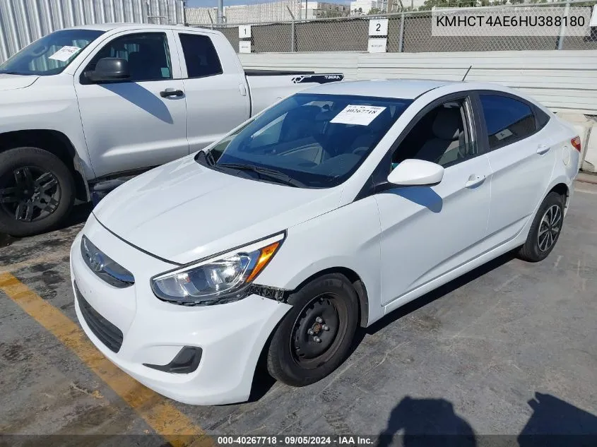 2017 Hyundai Accent Se VIN: KMHCT4AE6HU388180 Lot: 40267718