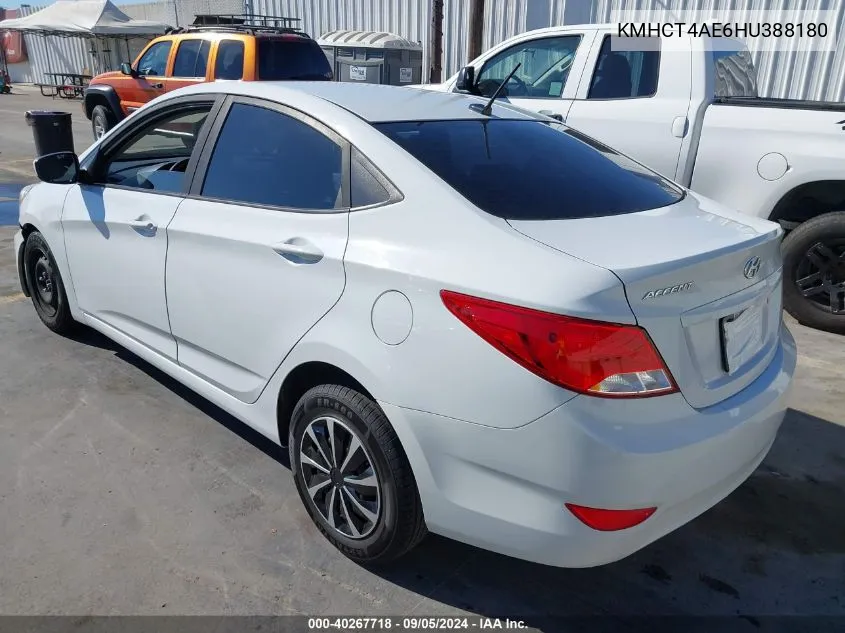 2017 Hyundai Accent Se VIN: KMHCT4AE6HU388180 Lot: 40267718