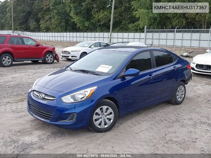 KMHCT4AE8HU317367 2017 Hyundai Accent Se