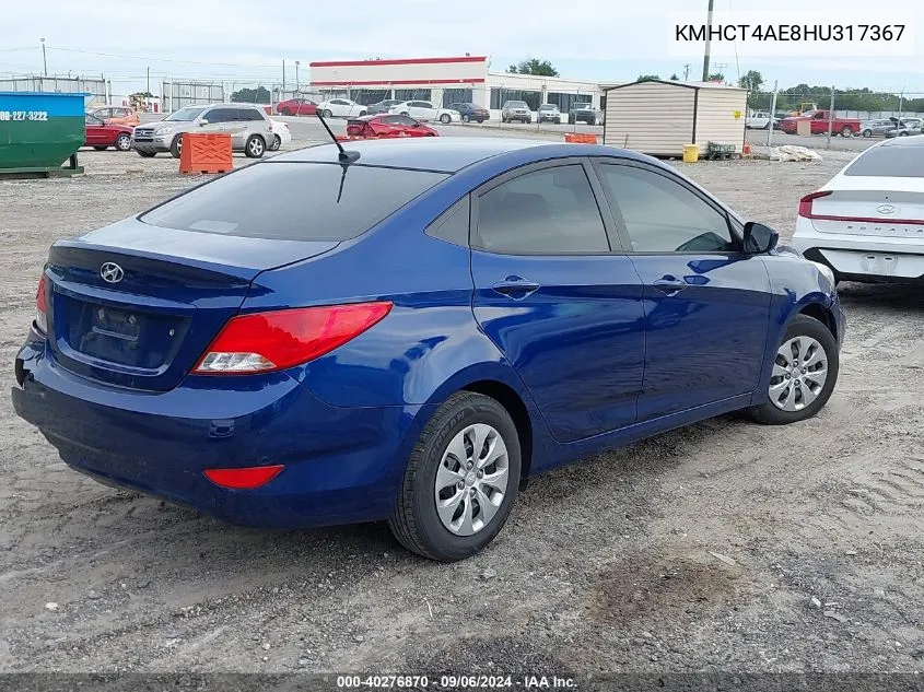 KMHCT4AE8HU317367 2017 Hyundai Accent Se