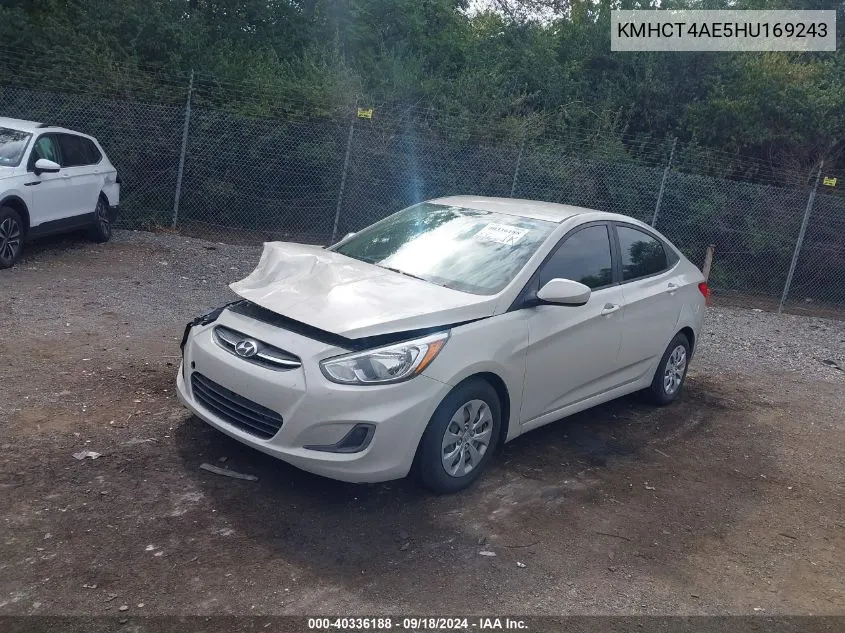 2017 Hyundai Accent Se VIN: KMHCT4AE5HU169243 Lot: 40336188