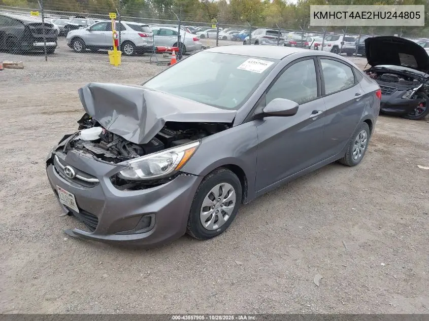 KMHCT4AE2HU244805 2017 Hyundai Accent Se