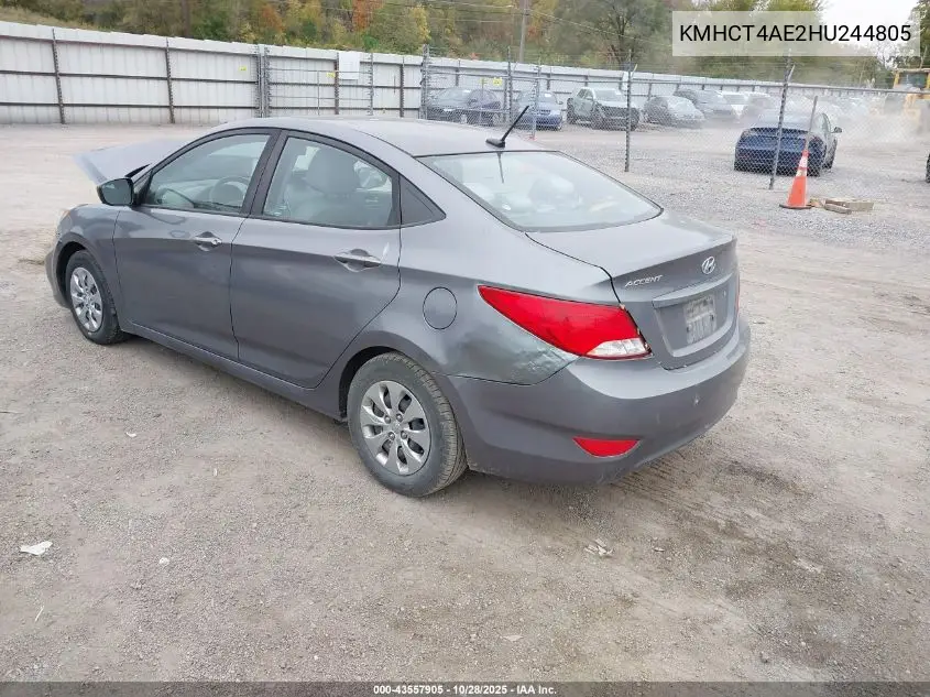 KMHCT4AE2HU244805 2017 Hyundai Accent Se