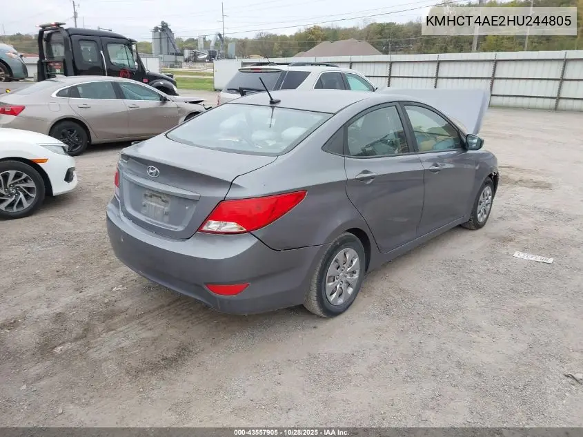 KMHCT4AE2HU244805 2017 Hyundai Accent Se