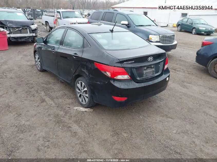 KMHCT4AE5HU358944 2017 Hyundai Accent Value Edition