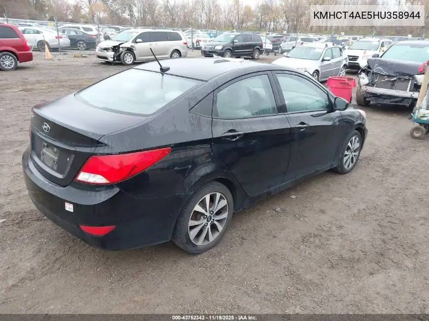 KMHCT4AE5HU358944 2017 Hyundai Accent Value Edition