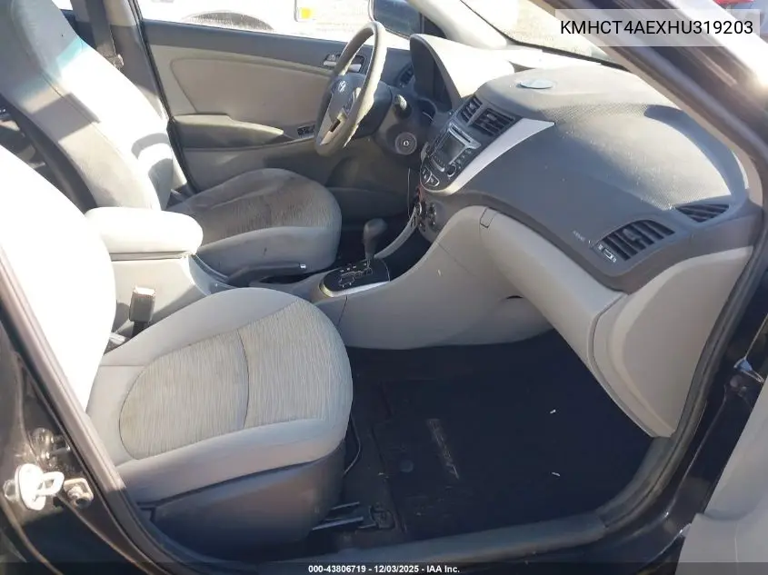 KMHCT4AEXHU319203 2017 Hyundai Accent Value Edition