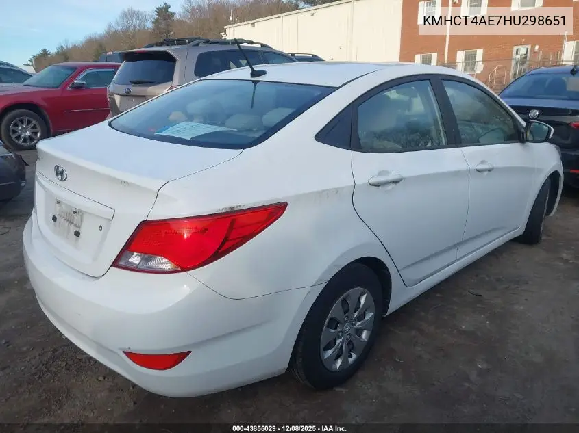 KMHCT4AE7HU298651 2017 Hyundai Accent Se