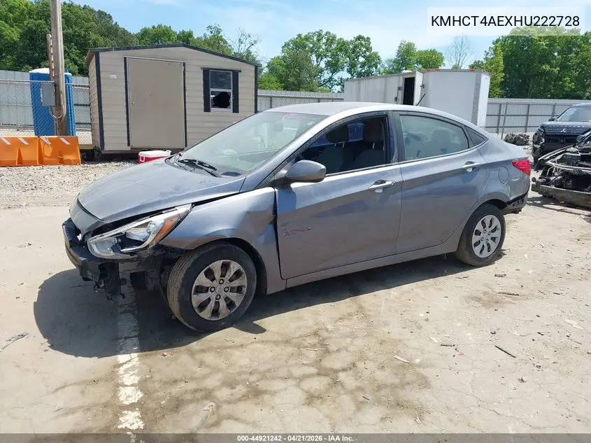 KMHCT4AEXHU222728 2017 Hyundai Accent Se