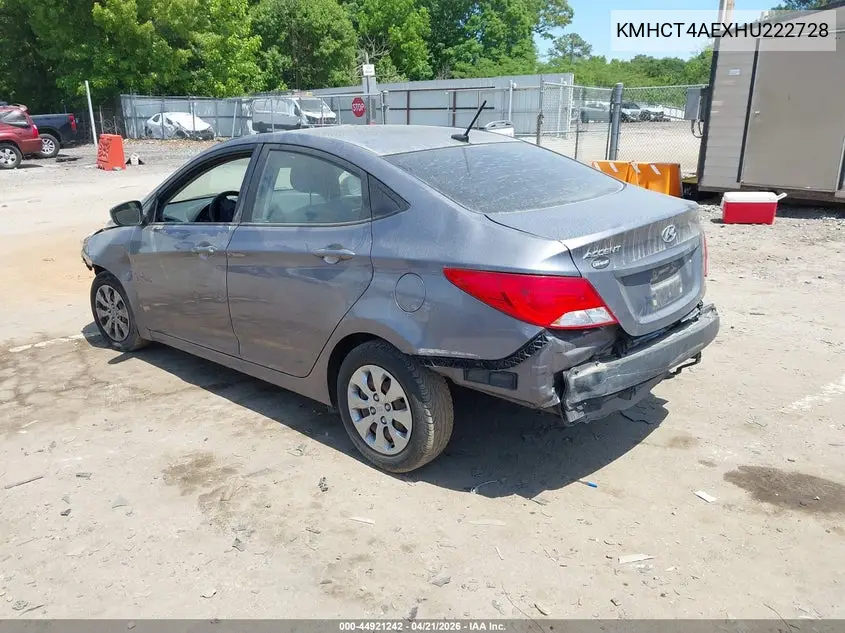 KMHCT4AEXHU222728 2017 Hyundai Accent Se