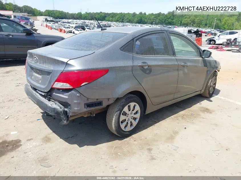 KMHCT4AEXHU222728 2017 Hyundai Accent Se
