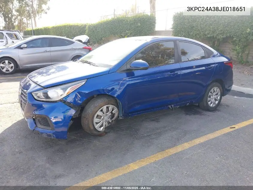 3KPC24A38JE018651 2018 Hyundai Accent Se