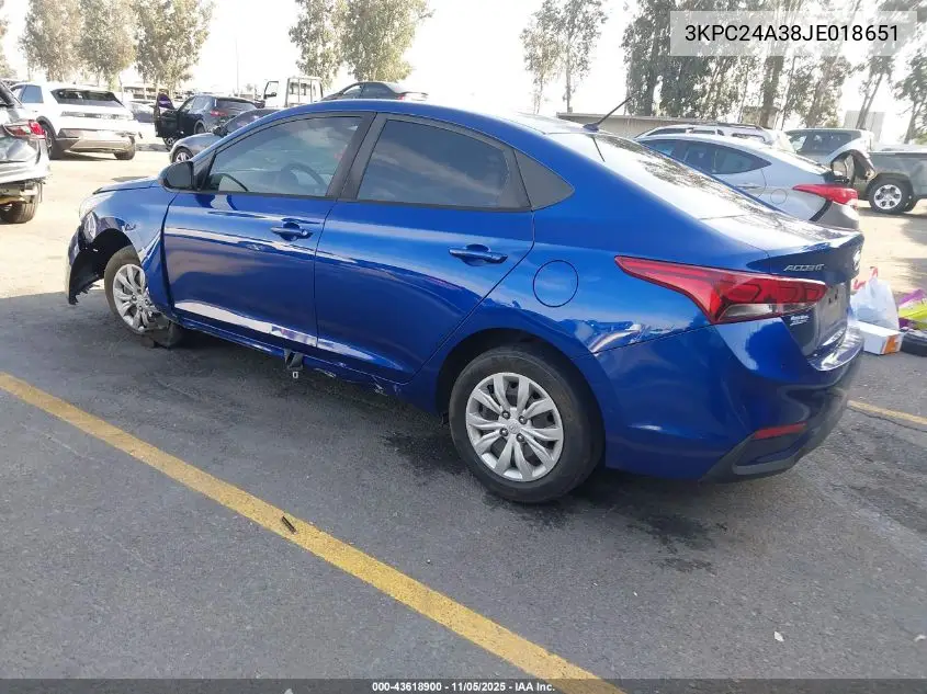 3KPC24A38JE018651 2018 Hyundai Accent Se