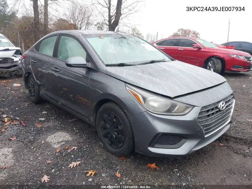 3KPC24A39JE007934 2018 Hyundai Accent Se