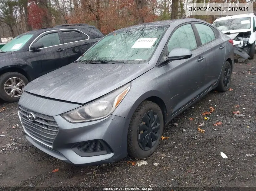 3KPC24A39JE007934 2018 Hyundai Accent Se