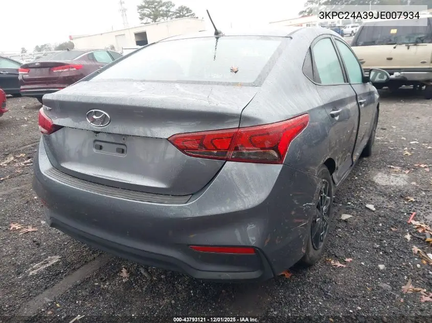 3KPC24A39JE007934 2018 Hyundai Accent Se