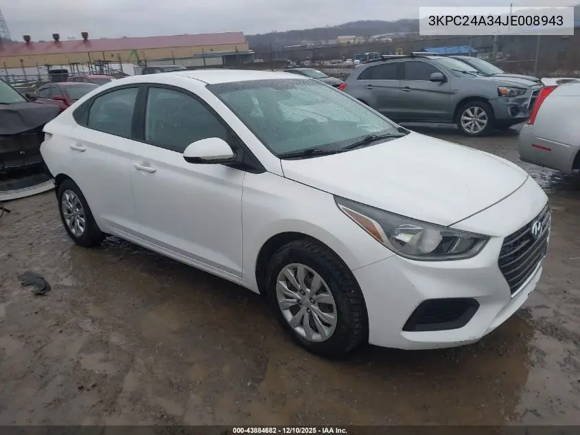 3KPC24A34JE008943 2018 Hyundai Accent Se