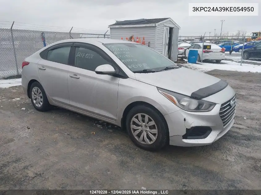 3KPC24A39KE054950 2019 Hyundai Accent Se/Sel