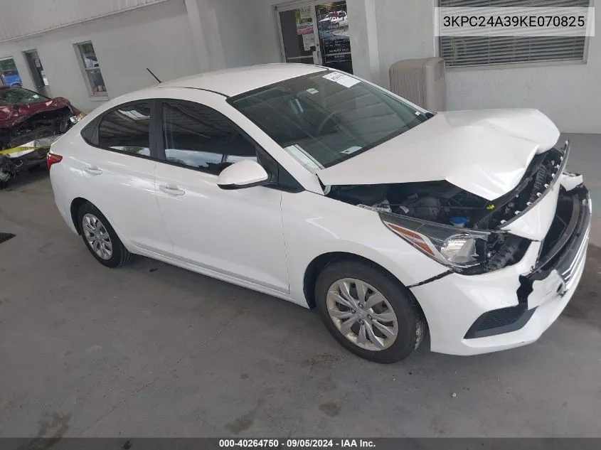 2019 Hyundai Accent Se/Sel VIN: 3KPC24A39KE070825 Lot: 40264750