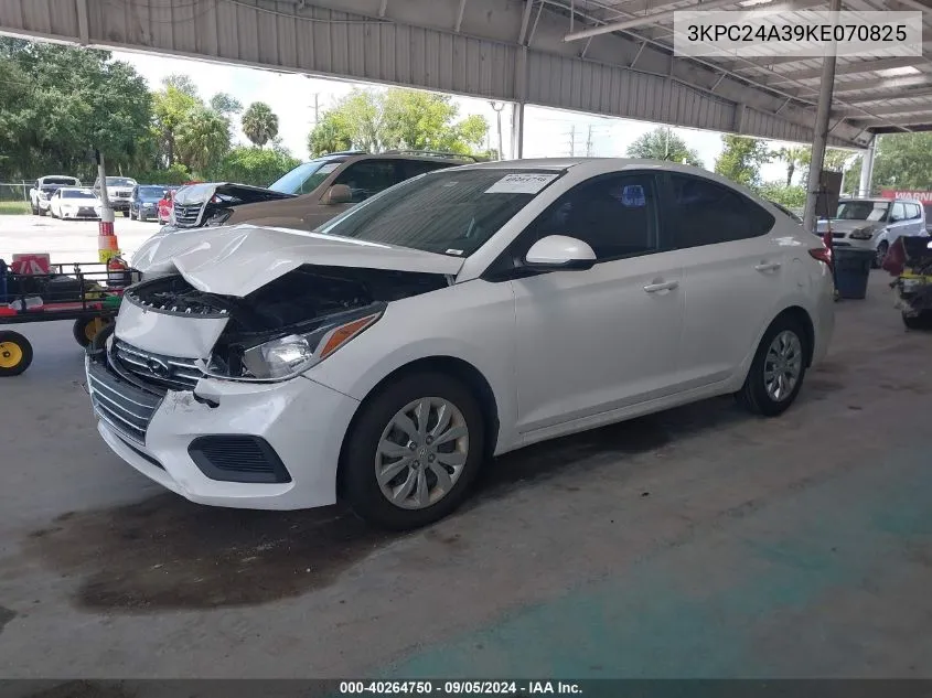 2019 Hyundai Accent Se/Sel VIN: 3KPC24A39KE070825 Lot: 40264750