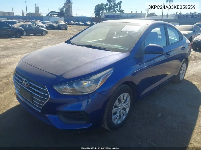 3KPC24A33KE059559 2019 Hyundai Accent Se