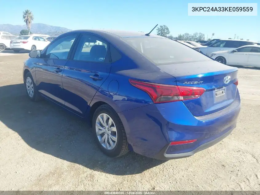 3KPC24A33KE059559 2019 Hyundai Accent Se