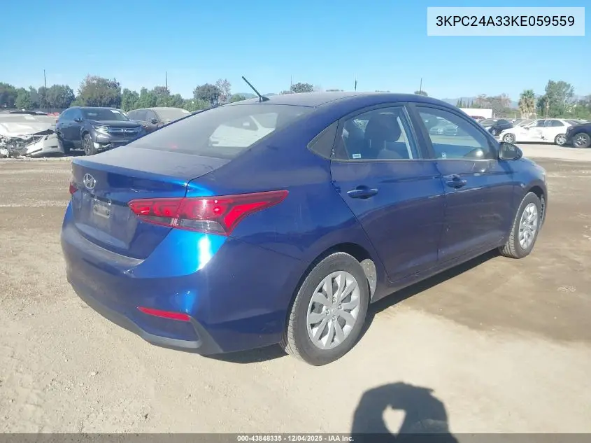 3KPC24A33KE059559 2019 Hyundai Accent Se
