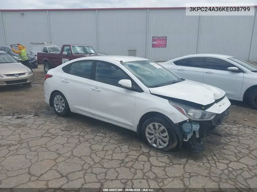 3KPC24A36KE038799 2019 Hyundai Accent Se