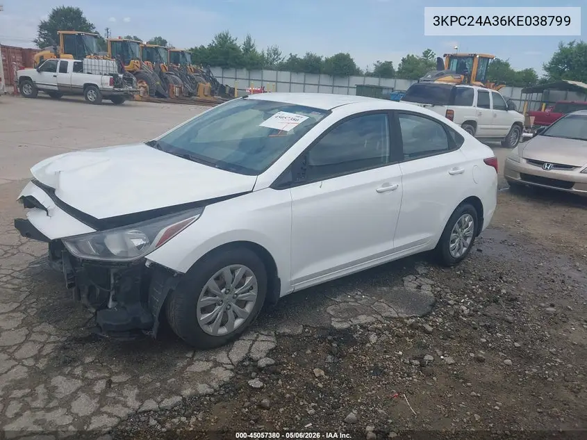 3KPC24A36KE038799 2019 Hyundai Accent Se