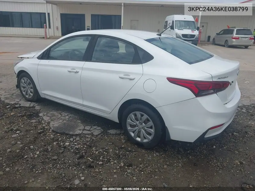 3KPC24A36KE038799 2019 Hyundai Accent Se
