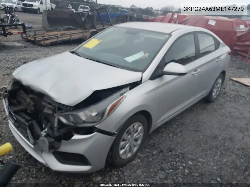 3KPC24A63ME147279 2021 Hyundai Accent Se